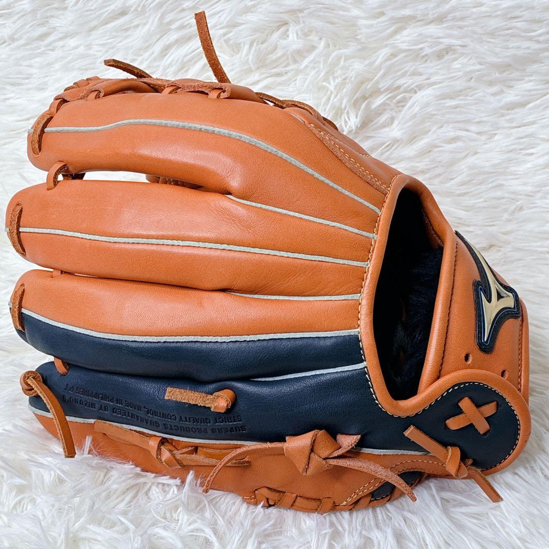 【良品】MIZUNO Select 9 軟式グローブ オレンジ×ブラック 内野手