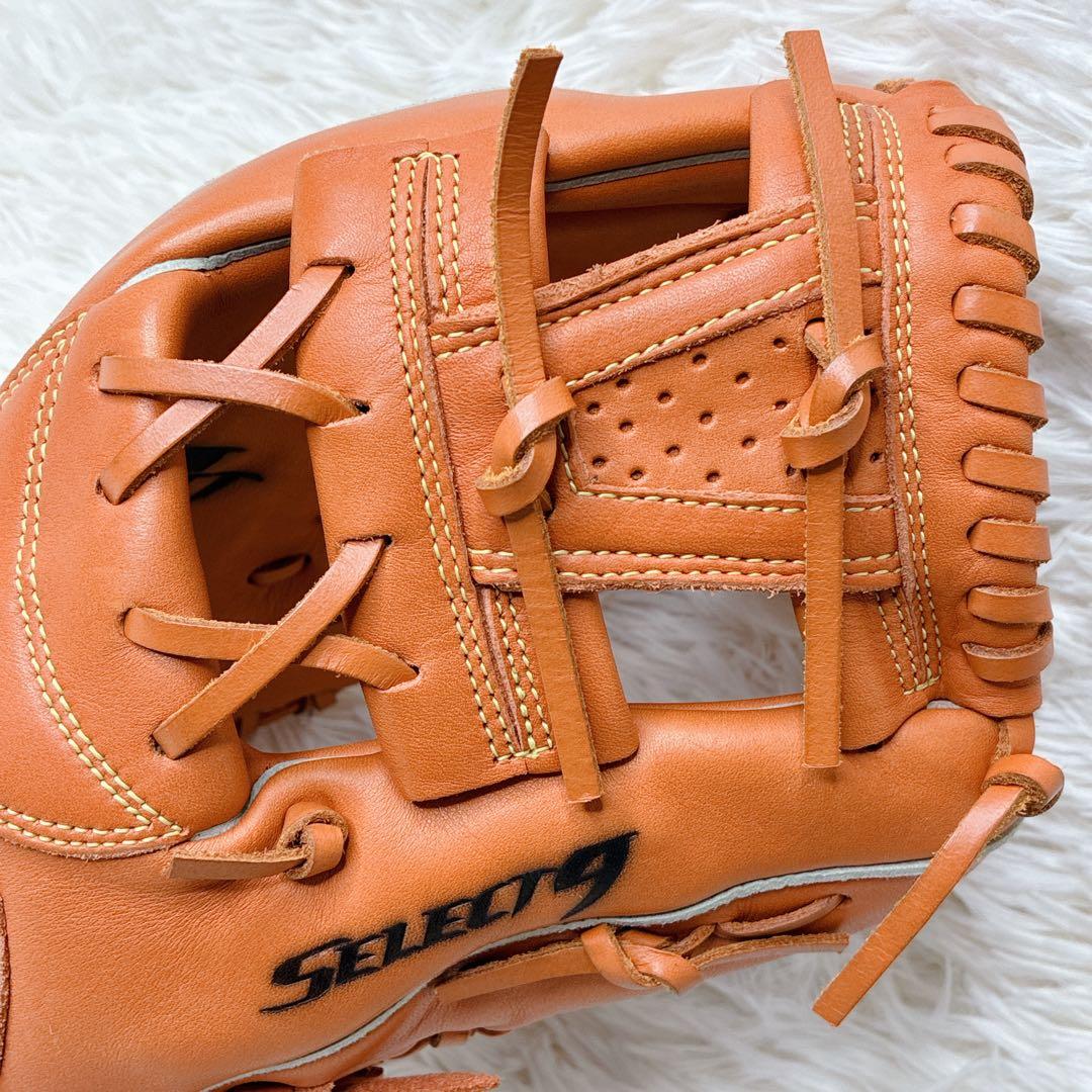 【良品】MIZUNO Select 9 軟式グローブ オレンジ×ブラック 内野手