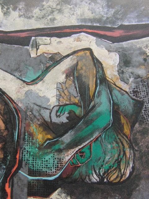 松本俊喬、【裂’96】、希少な額装用画集より、新品額装付