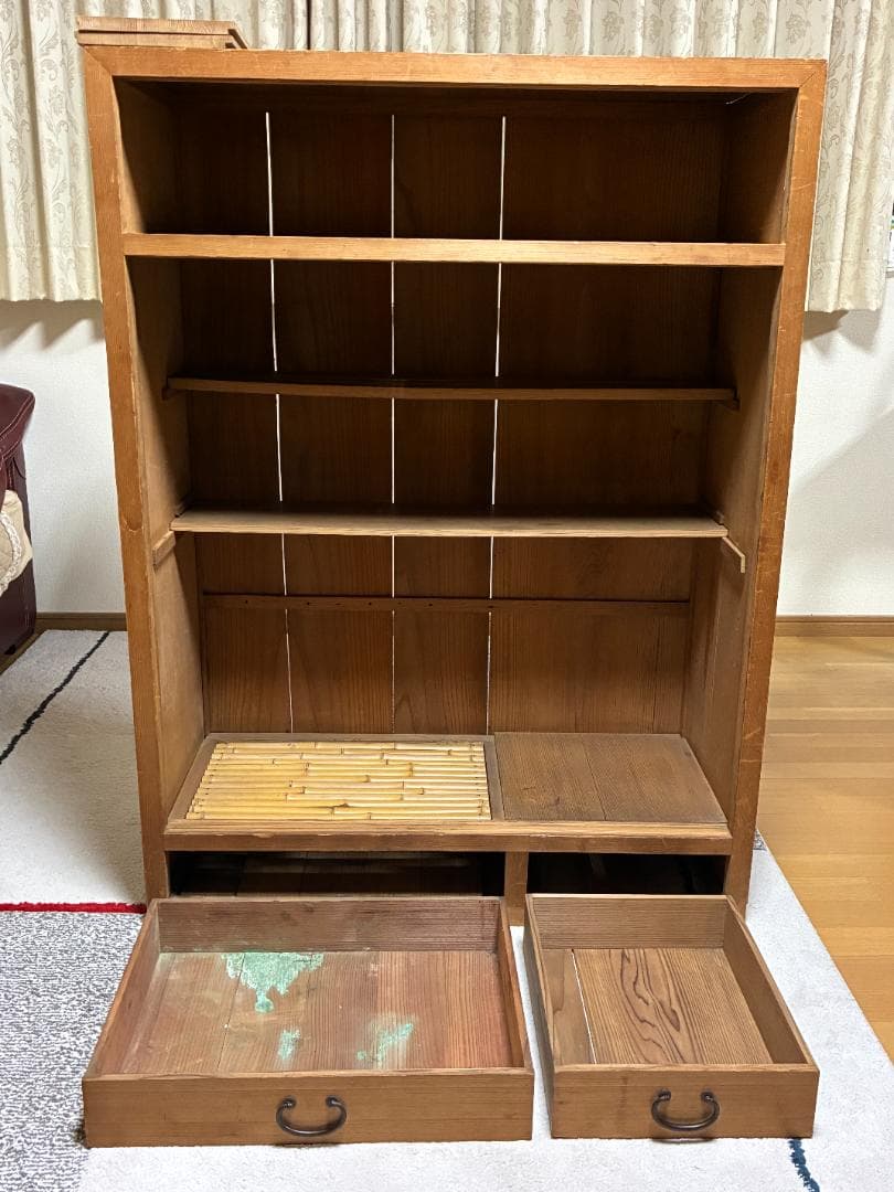 057 茶箪笥 水屋箪笥 幅90cm-3段 (奥行約40cm)