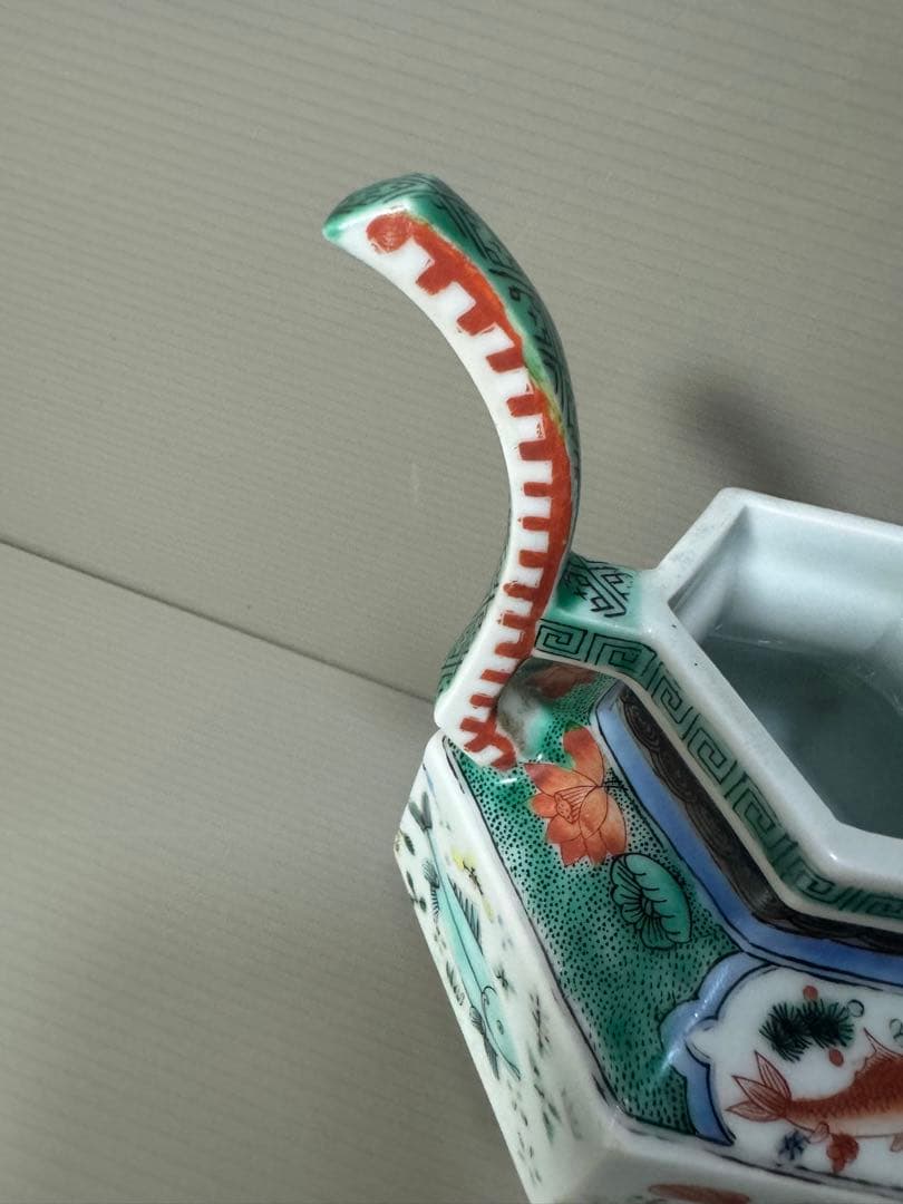 2091 希少　魚文　香炉　時代物