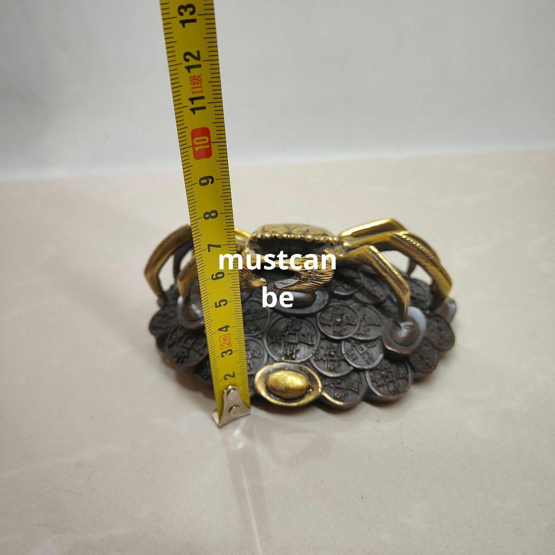 銅器 蟹 八方来財 茶台 文机 執務室 開運 風水 招財 置物 工芸品 装飾品