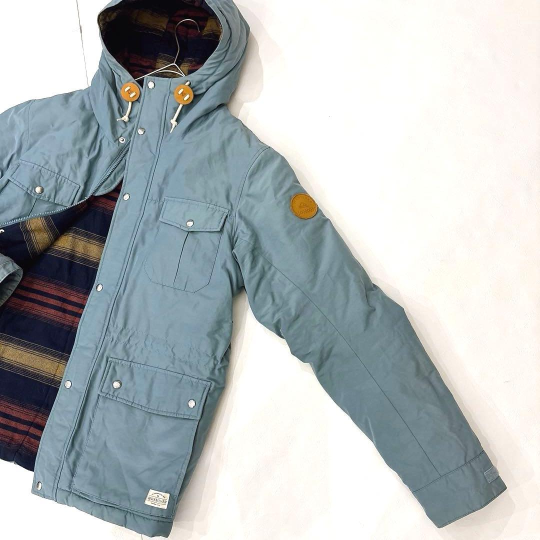 希少✨クイックシルバー（L）マウンテンパーカー スノボジャケット 裏地ボーダー