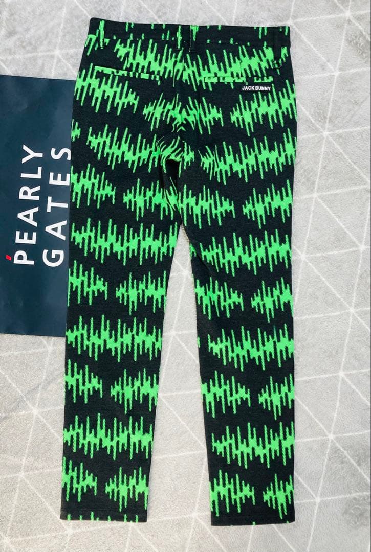 新品 パーリーゲイツ ジャックバニー ダブルカノコ裏起毛パンツ(4)サイズM/緑