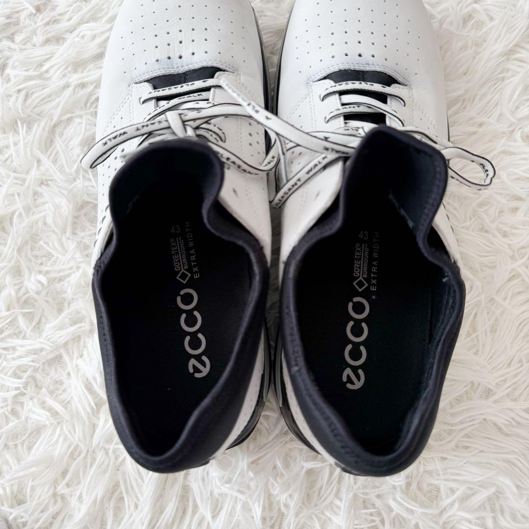 ECCOエコー ゴアテックス ゴルフシューズ ホワイト/ブラック 27.5cm