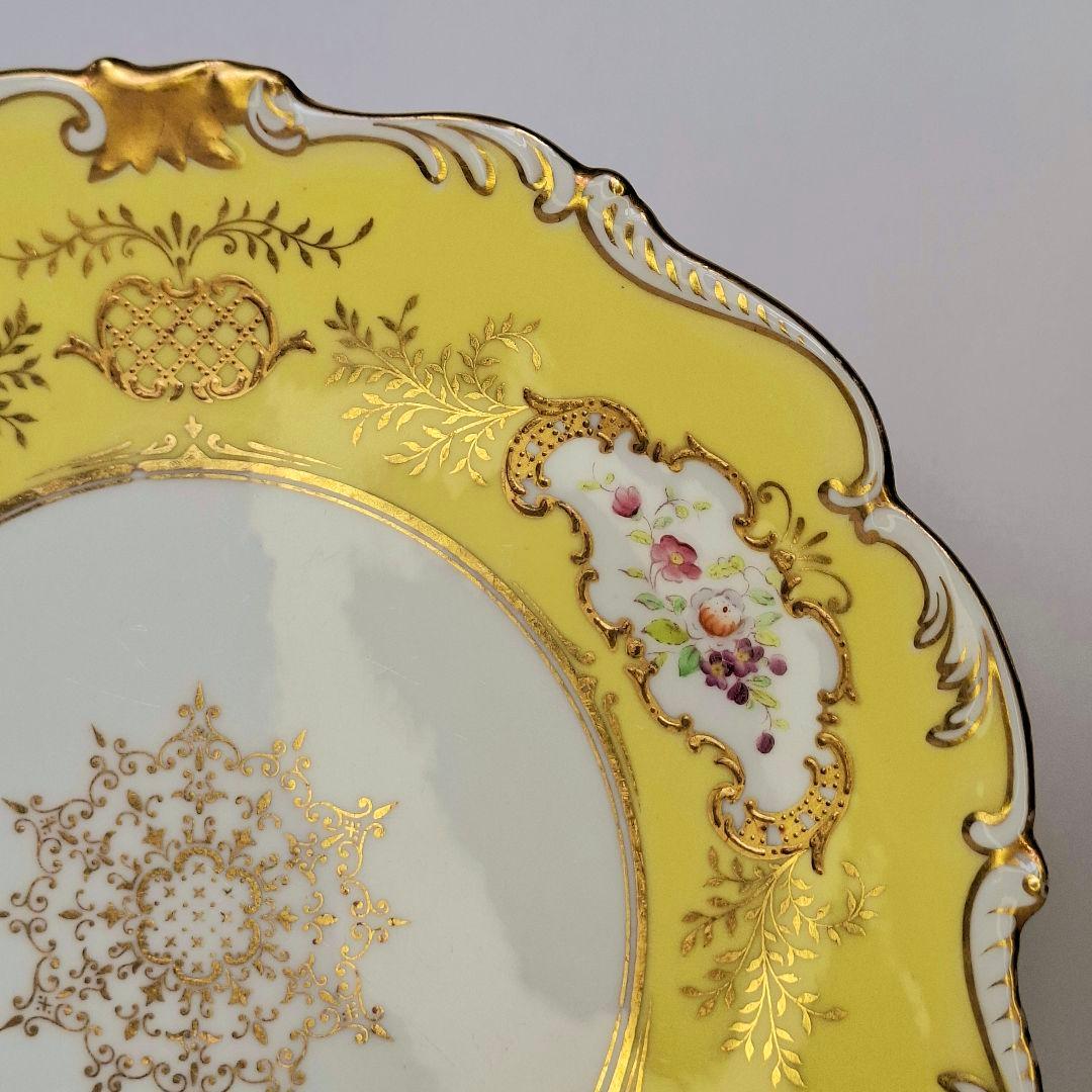 ★極上品★コールポート バットウイング フローラルパネル 黄色 ハンドペイント