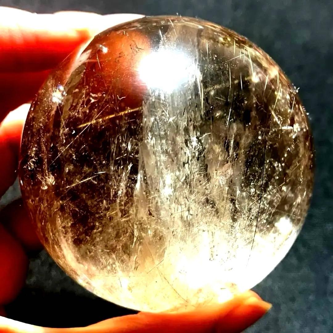 超大玉　65mm ゴールドルチルファントムクォーツ　金針水晶　パワーストーン