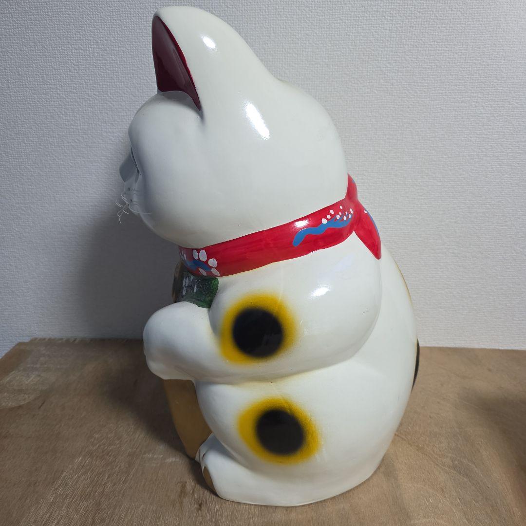 招き猫 貯金箱 白