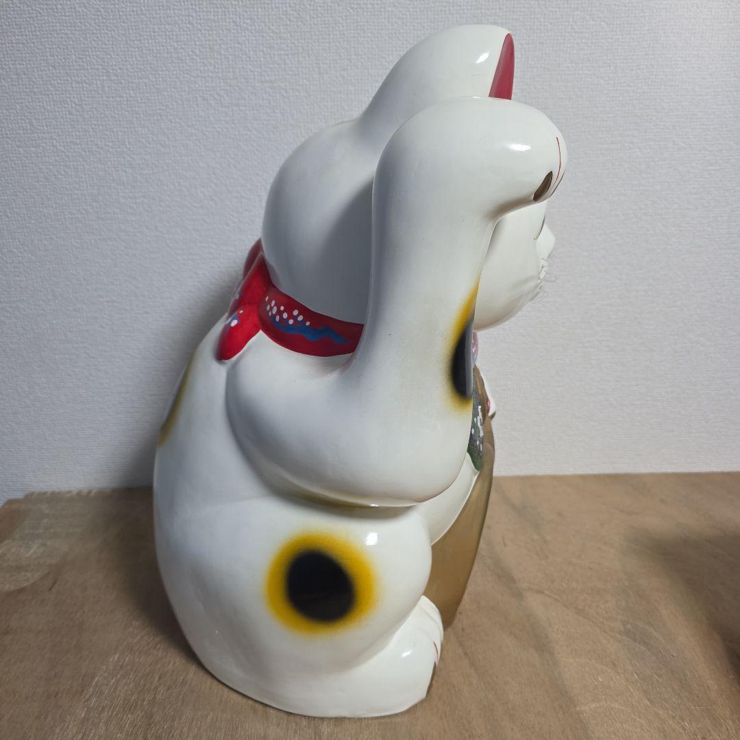 招き猫 貯金箱 白