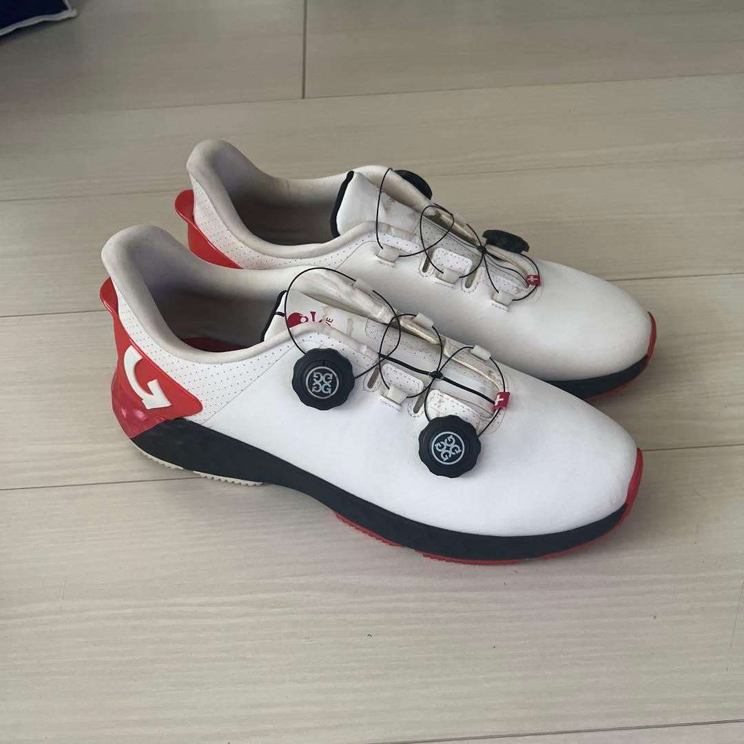 G-DRIVE ダイヤル式ゴルフシューズ ホワイト/レッド