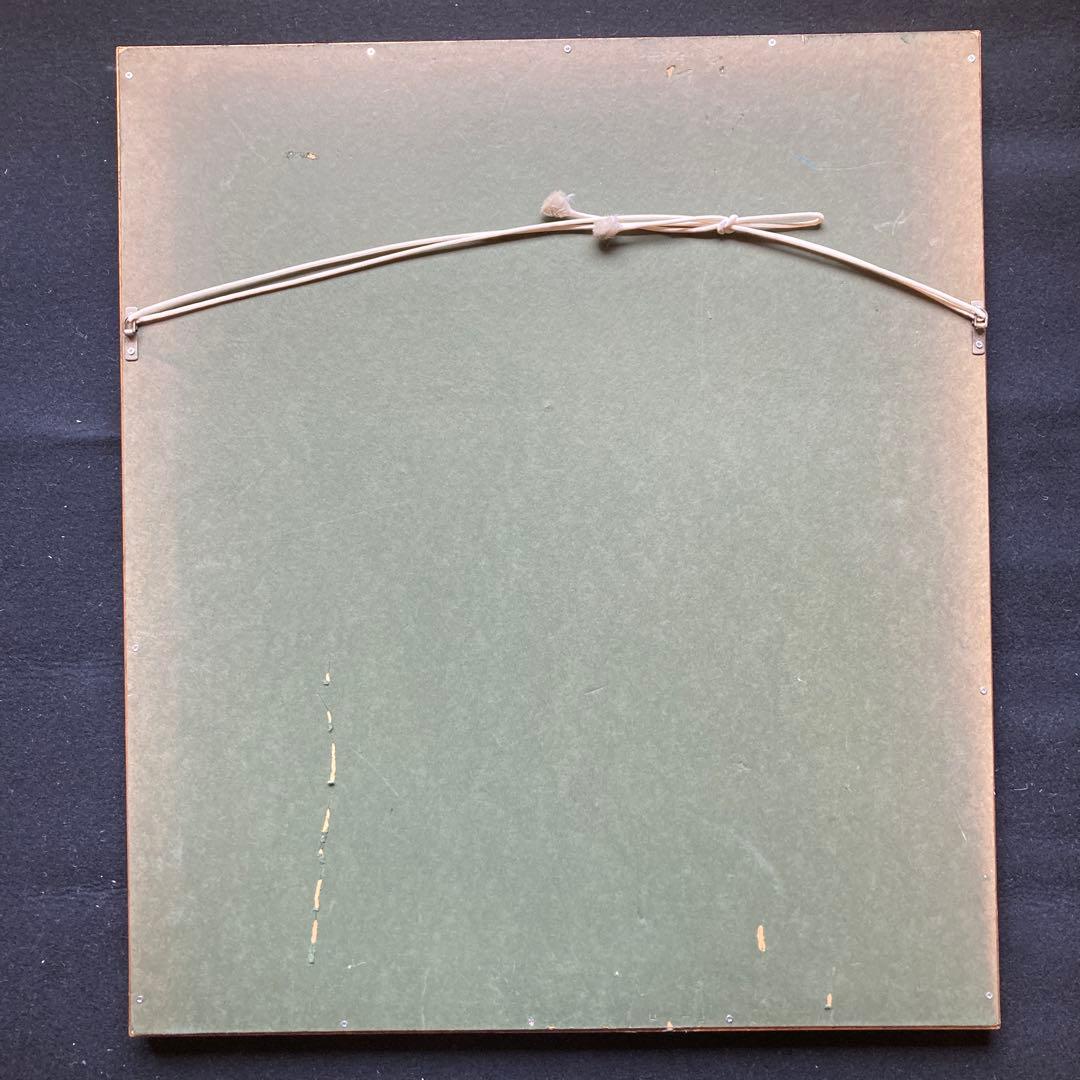 マリオ・アバチ　アテネのパルテノン神殿と毛糸の玉 額縁60×52絵34×27CM