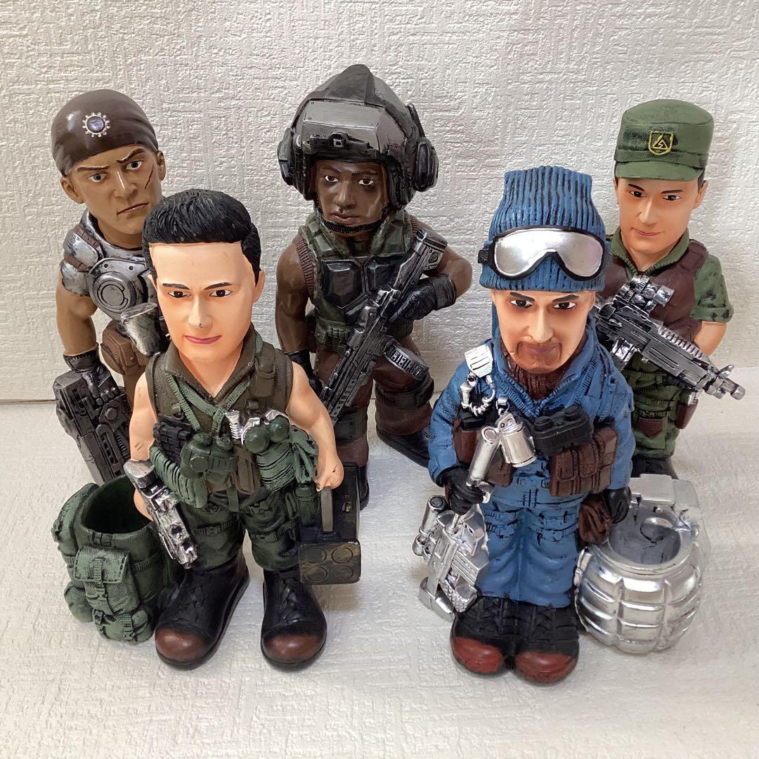 ミリタリーキャラクター フィギュアセット　貯金箱　5体