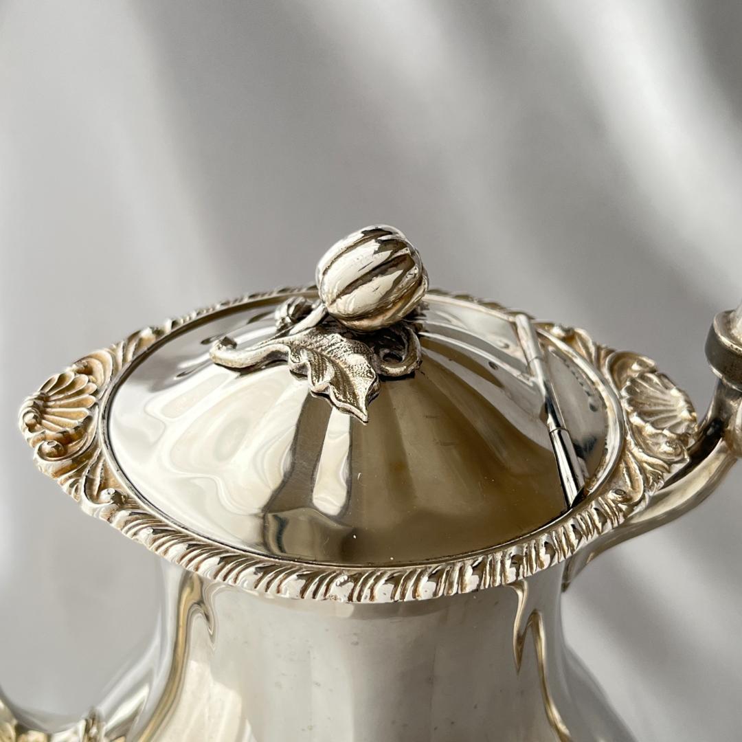 【Haddon】メロンフォルムのティーサービス 4点【シルバープレート】