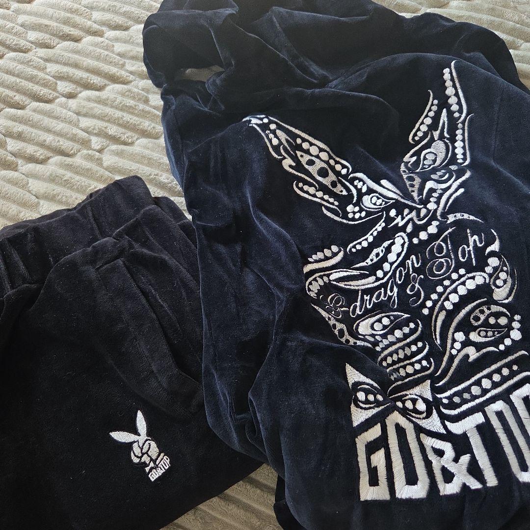 GD&TOP 公式ベロアパーカー黒BIGBANG ジヨンG-DRAGONスエット