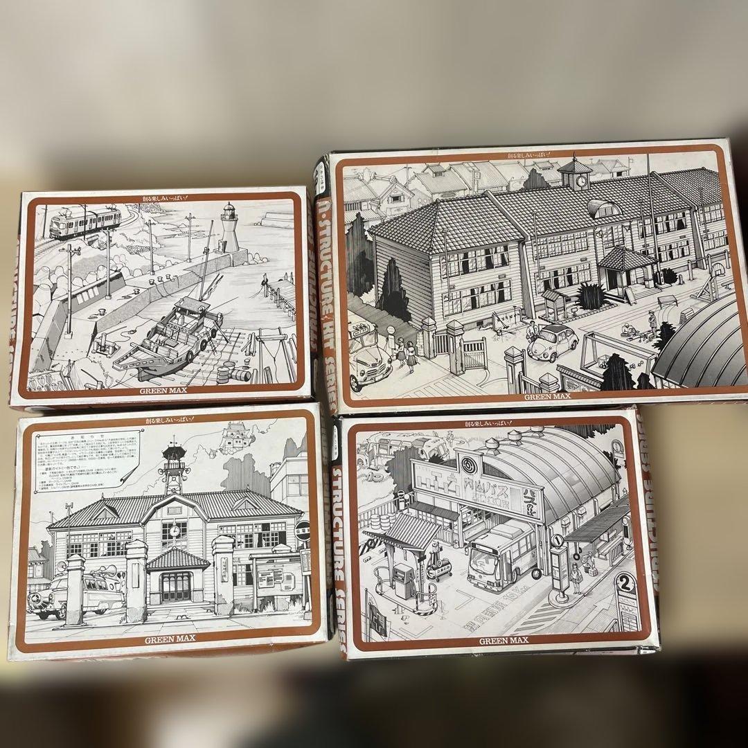 GREEN MAX 建築模型 日本情景 48系 4点セット 未組立. Ln578