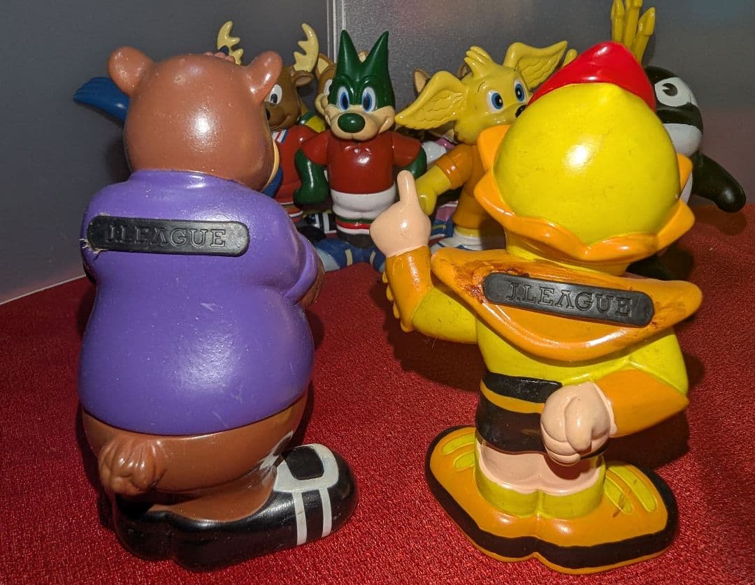 ジャンク Jリーグ マスコット 人形 ソフビ貯金箱 フィギュア 14体