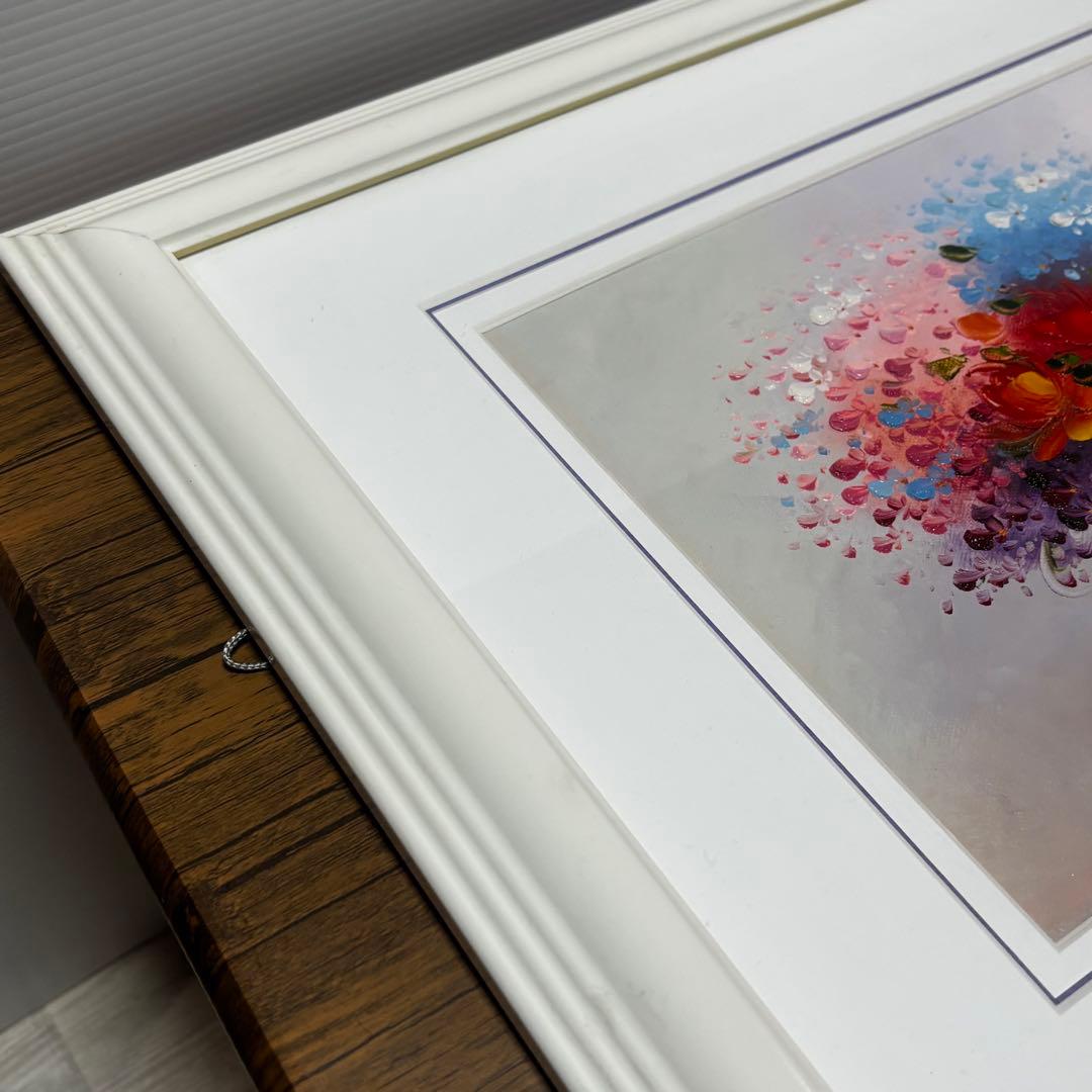 中龍子　油絵　額装　絵画　花　静止画　美術品