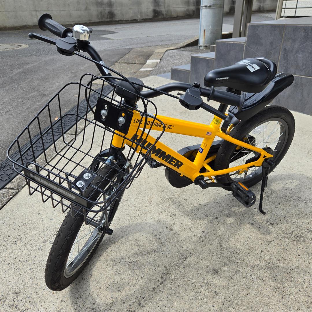 【引取り限定】HUMMER 子供用自転車 16インチ 前カゴ付き