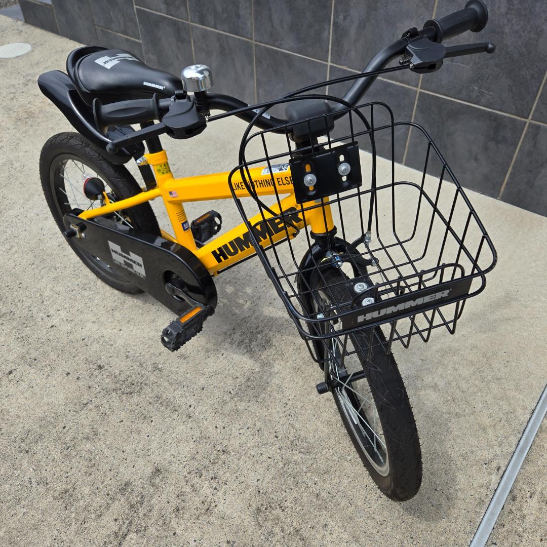 【引取り限定】HUMMER 子供用自転車 16インチ 前カゴ付き