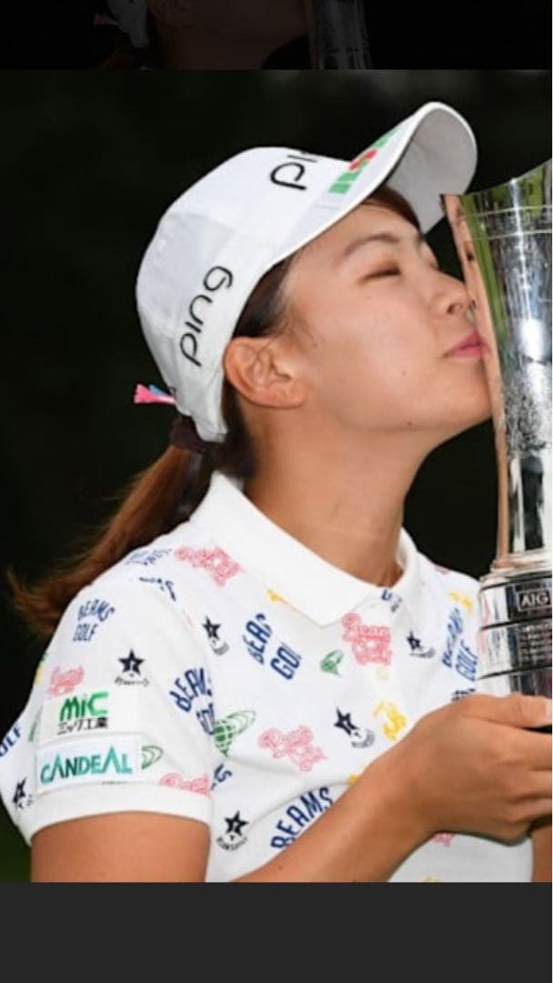 《極貴重》2019全英女子OP優勝　渋野日向子プロサイン入りウェア支給品　額入