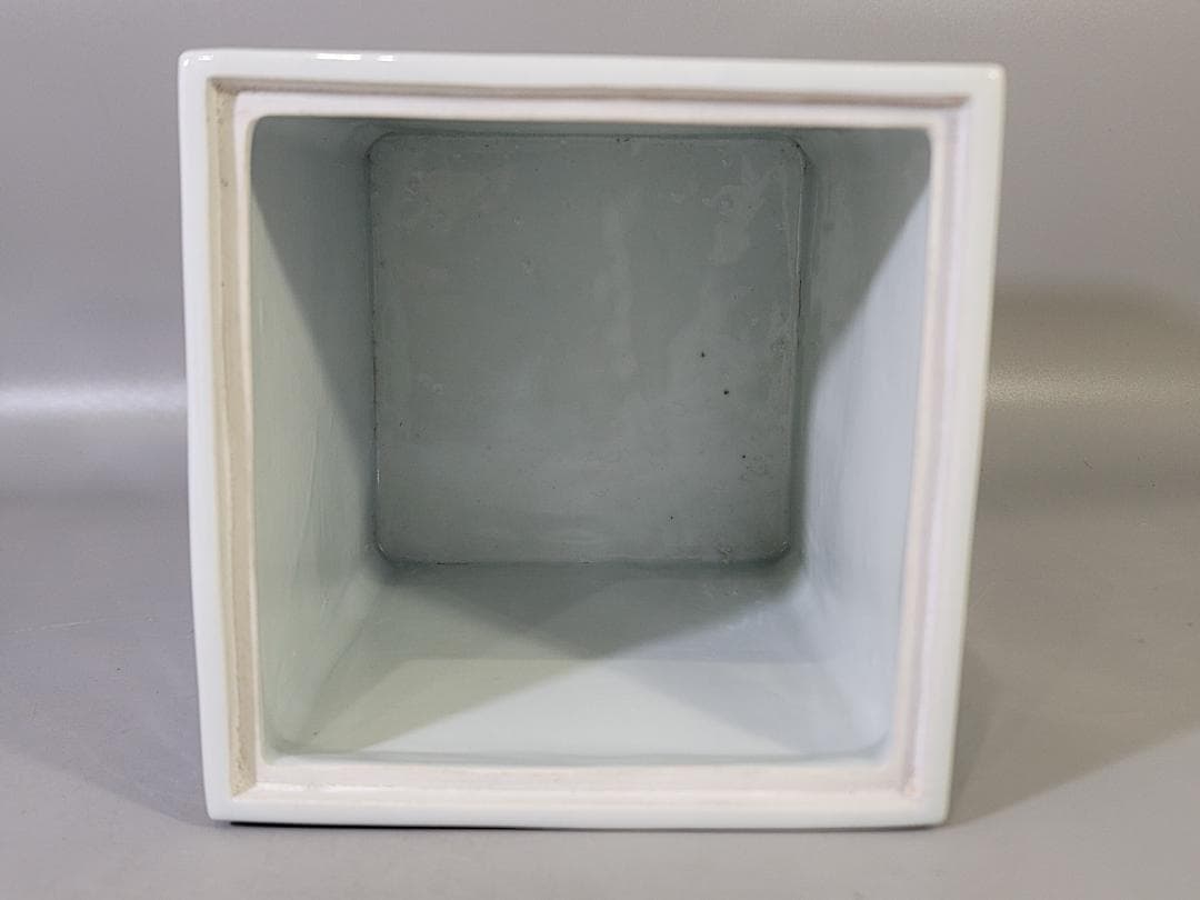 茶道具 萬暦赤絵 四方 蓋物 水指 美品 DT770