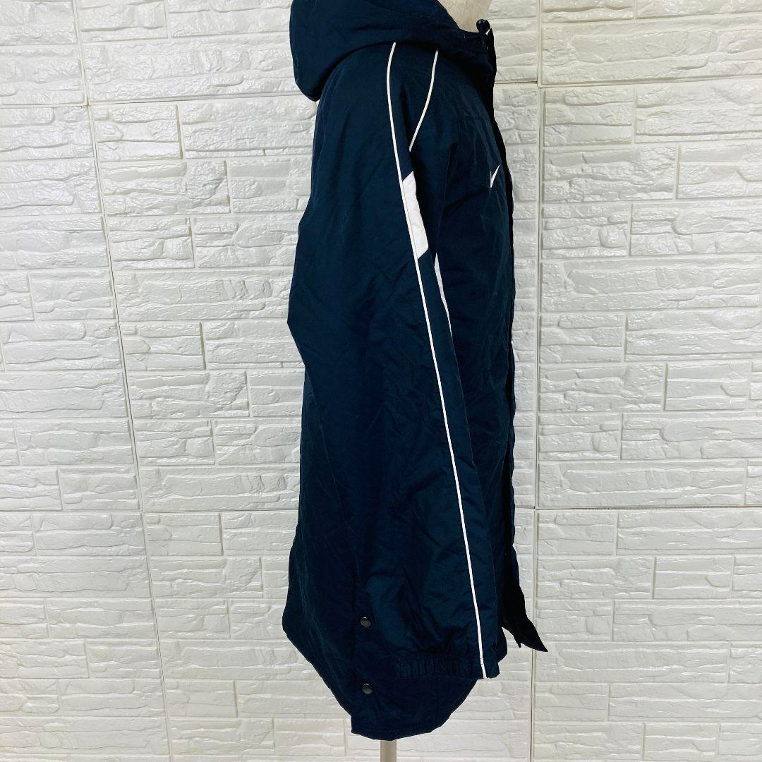 NIKE ナイキ ベンチコート Mサイズ ワンポイント サイドライン 紺