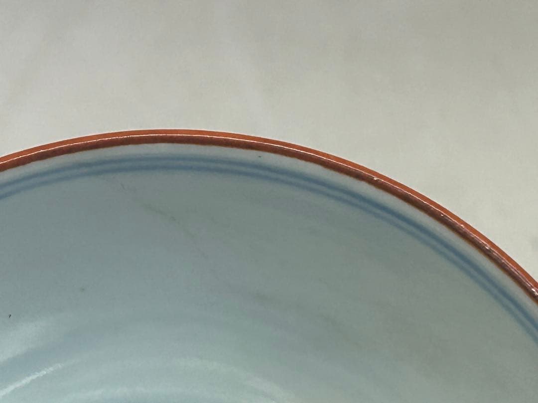 中国　染付　万暦年製銘　鹿紋お碗　送料込み0817