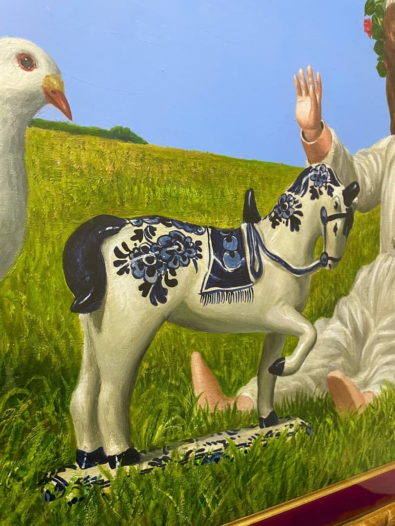 ◇不気味でファニーな世界観◆小松崎 邦雄『デルフトあたり』油彩 15号 共シール