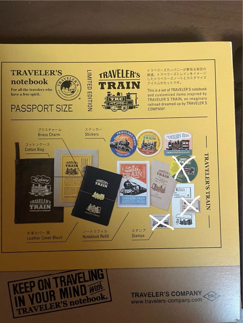 トラベラーズノート　トレイン パスポートサイズ　ノートセット