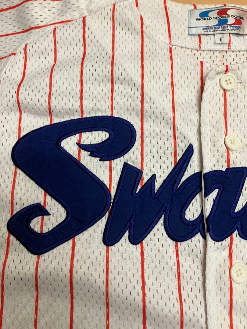 東京ヤクルトスワローズ　シャープ産業　ユニフォーム　当時　ミズノ　復刻　無地