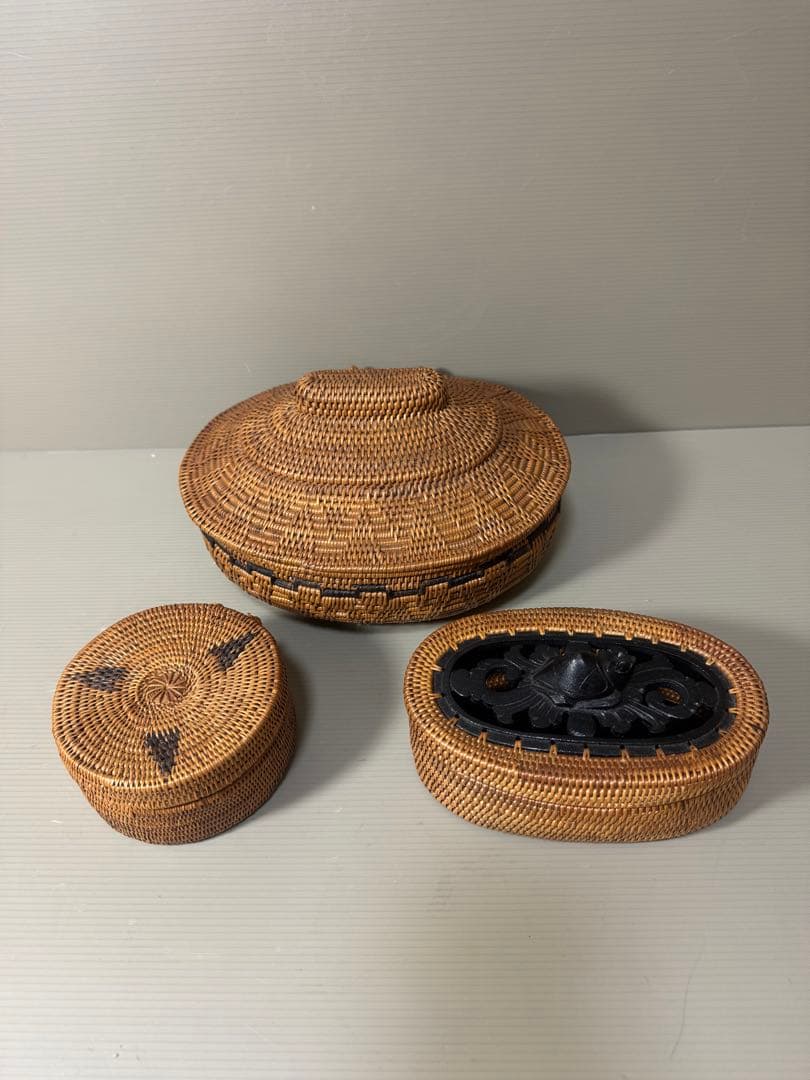 2150  インテリア カゴ 収納 小物入れ　3客