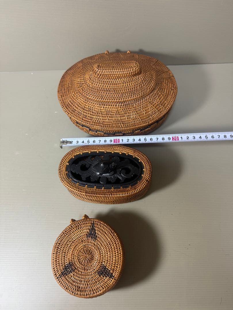 2150  インテリア カゴ 収納 小物入れ　3客