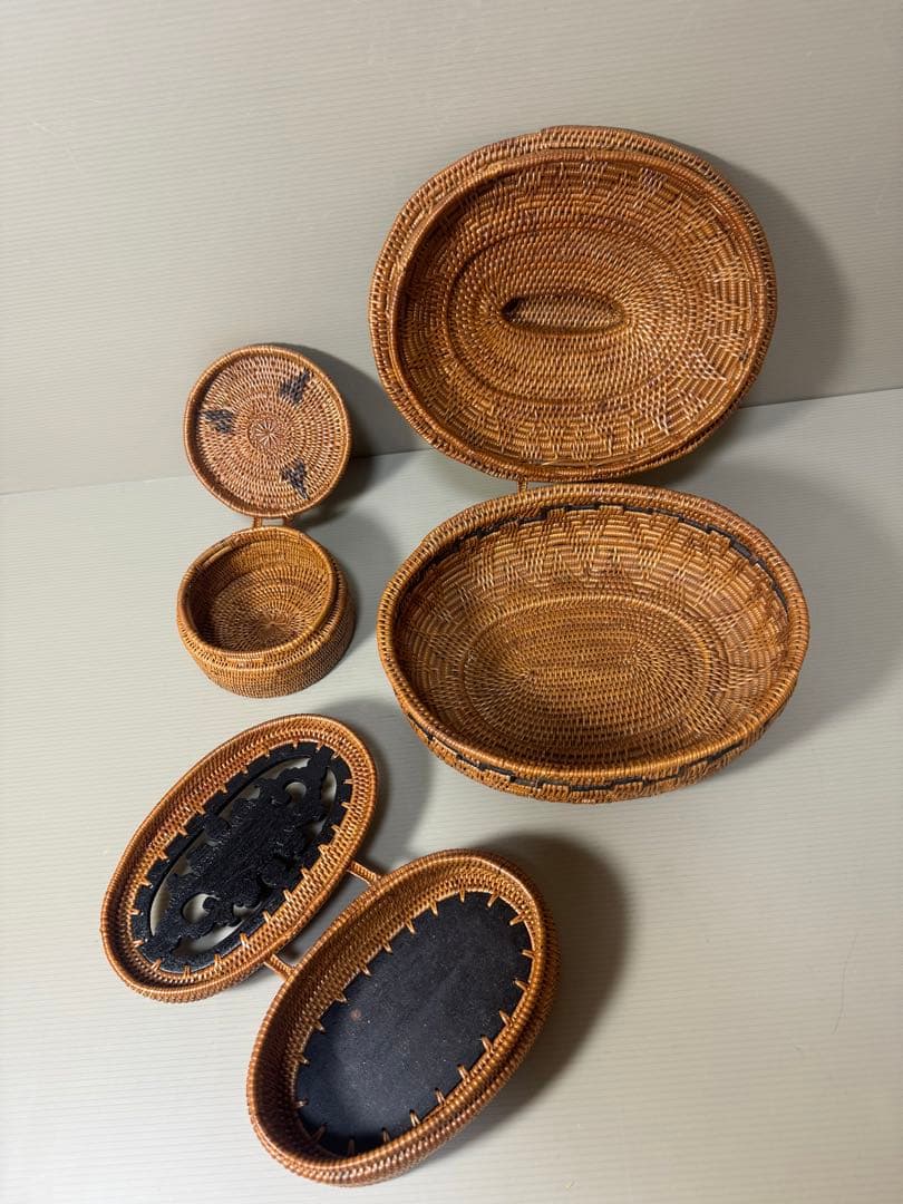 2150  インテリア カゴ 収納 小物入れ　3客