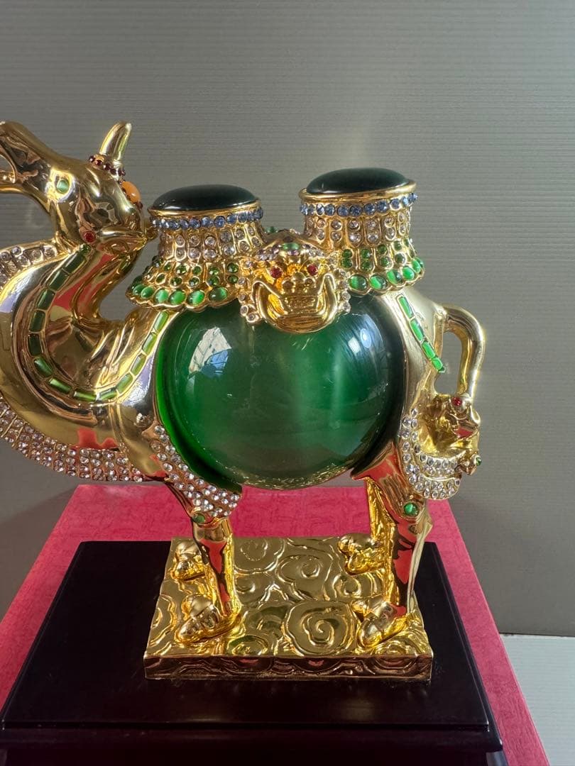 1542 中国美術 りゅうきんらくだ 流金駱駝 金メッキ ラクダ 奮門開拓　2客