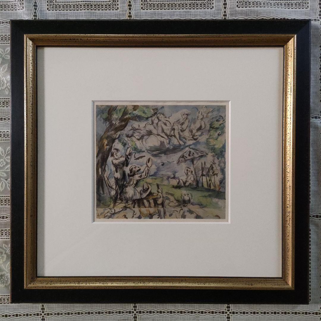 ポール セザンヌ　銅版画『昇天』1923年製作、ウコン布＆共箱付