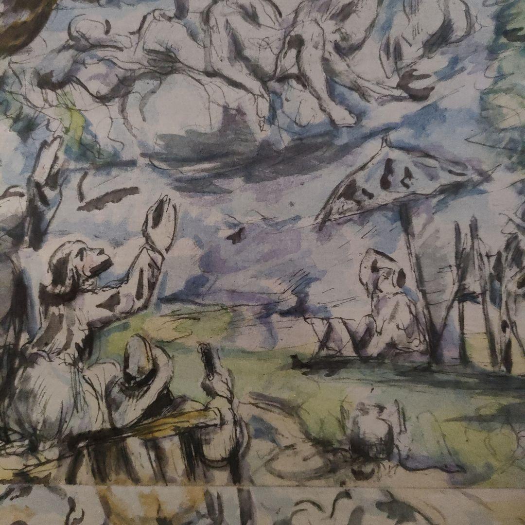 ポール セザンヌ　銅版画『昇天』1923年製作、ウコン布＆共箱付