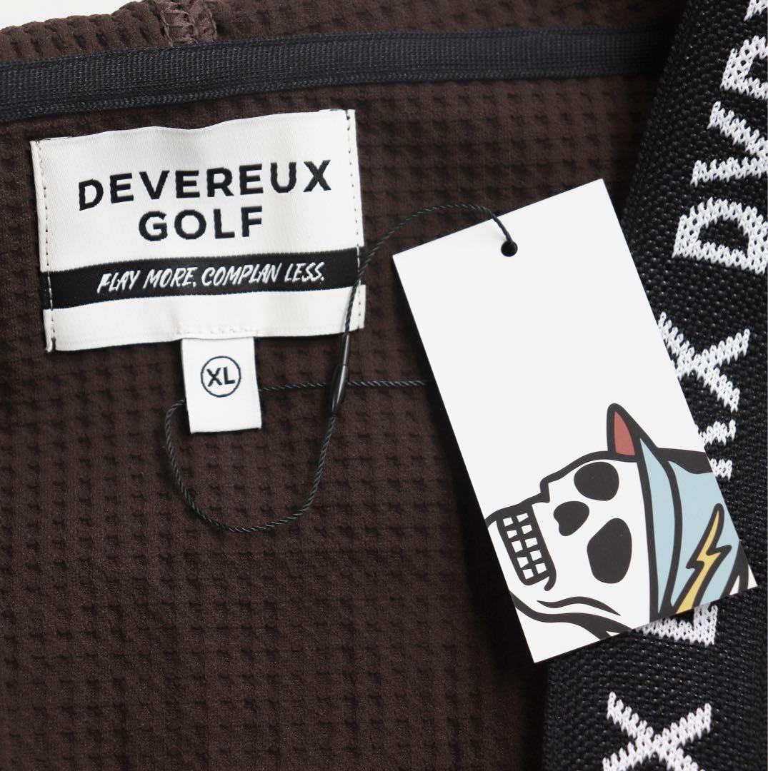《デヴァローゴルフ》未使用 ビッグロゴ 凹凸ワッフル生地 フーディブルゾン XL