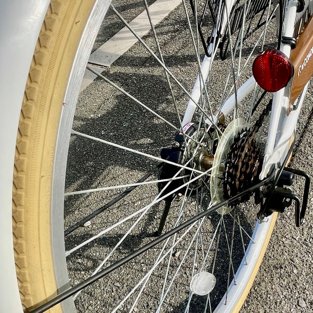 原宿制服 arCONOMi折りたたみ・26インチ・6段ギア・LEDオートライト