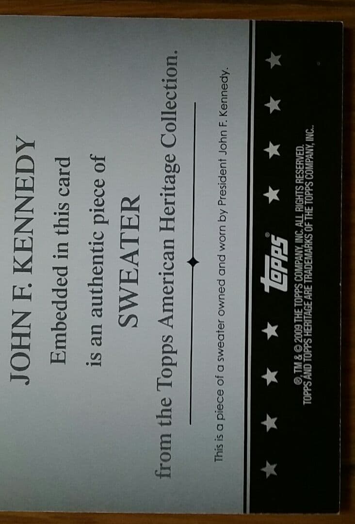 ケネディ大統領 セーター カード 2009 USA