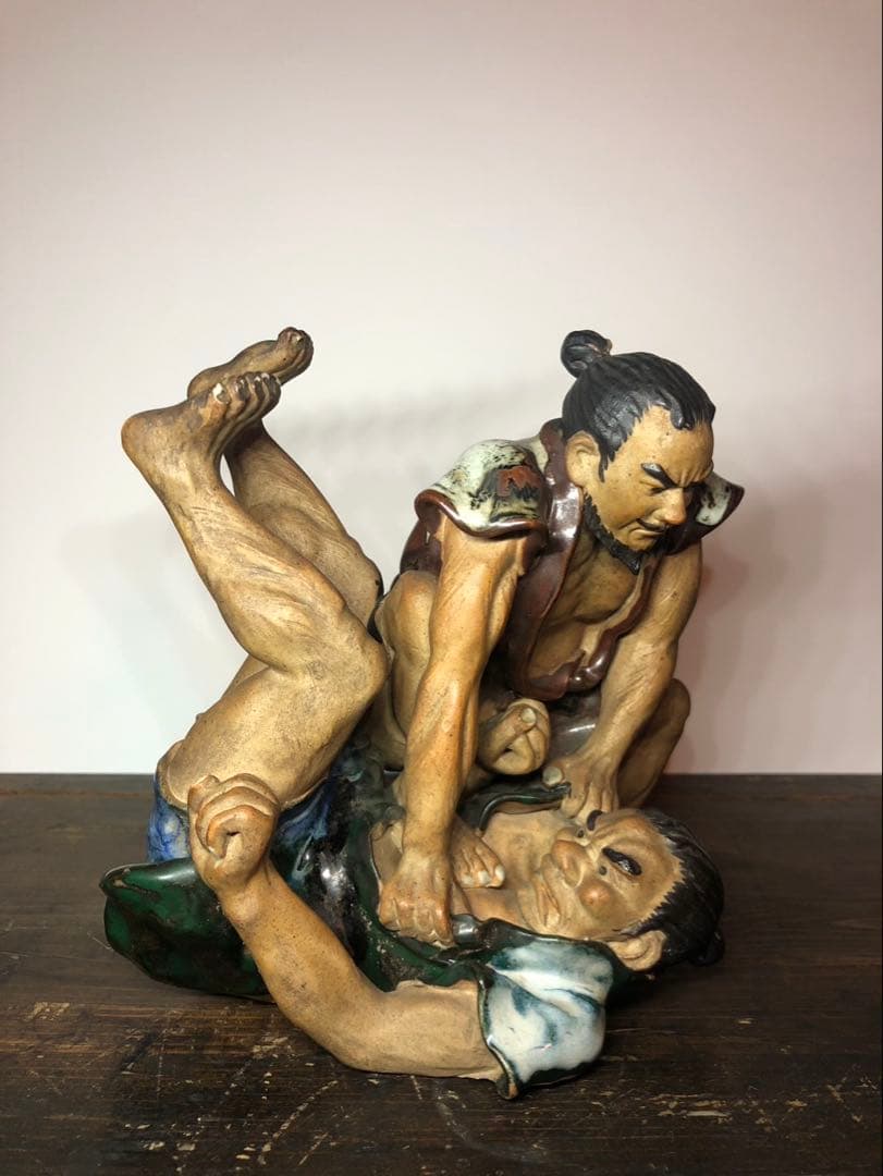 隅田焼 石黒香香 相撲 人形 明治時代