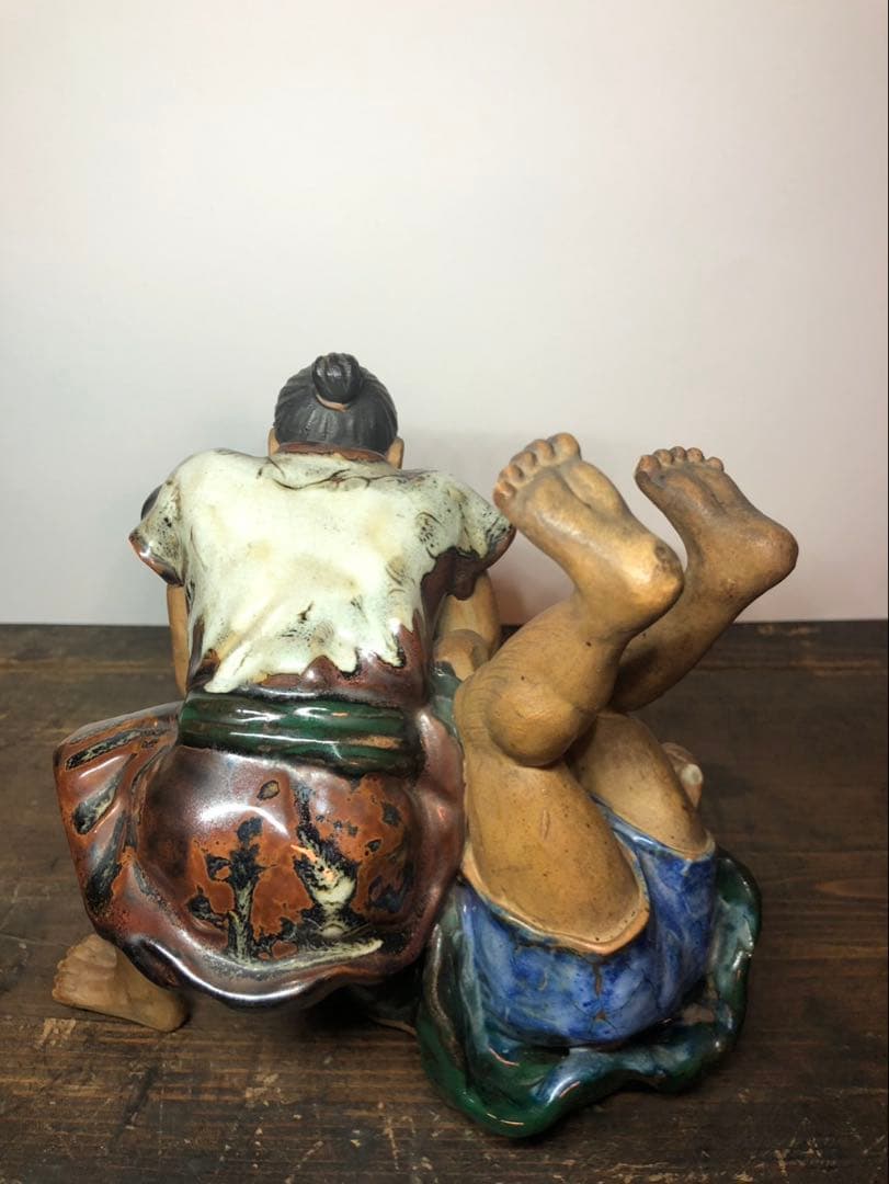 隅田焼 石黒香香 相撲 人形 明治時代