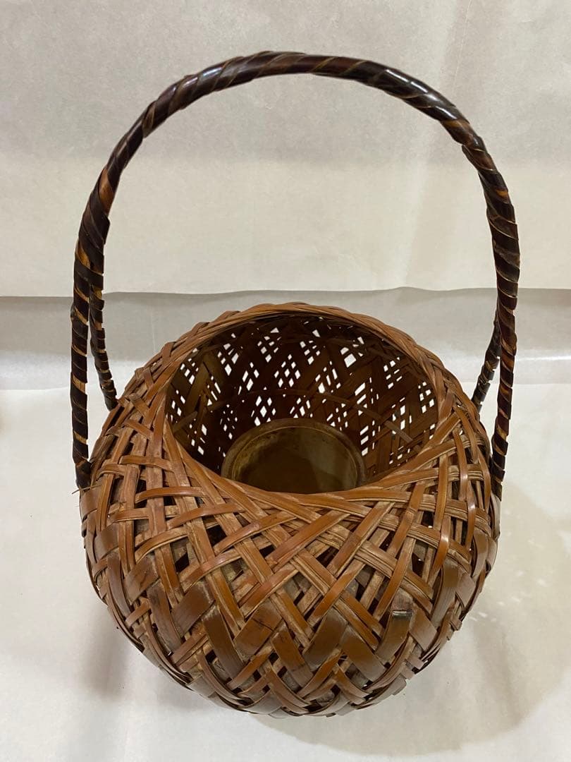 茶道具　花籠　骨董　フラワーベース