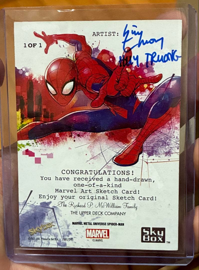2021 Skybox Marvel スパイダーマン スケッチカード 1/1