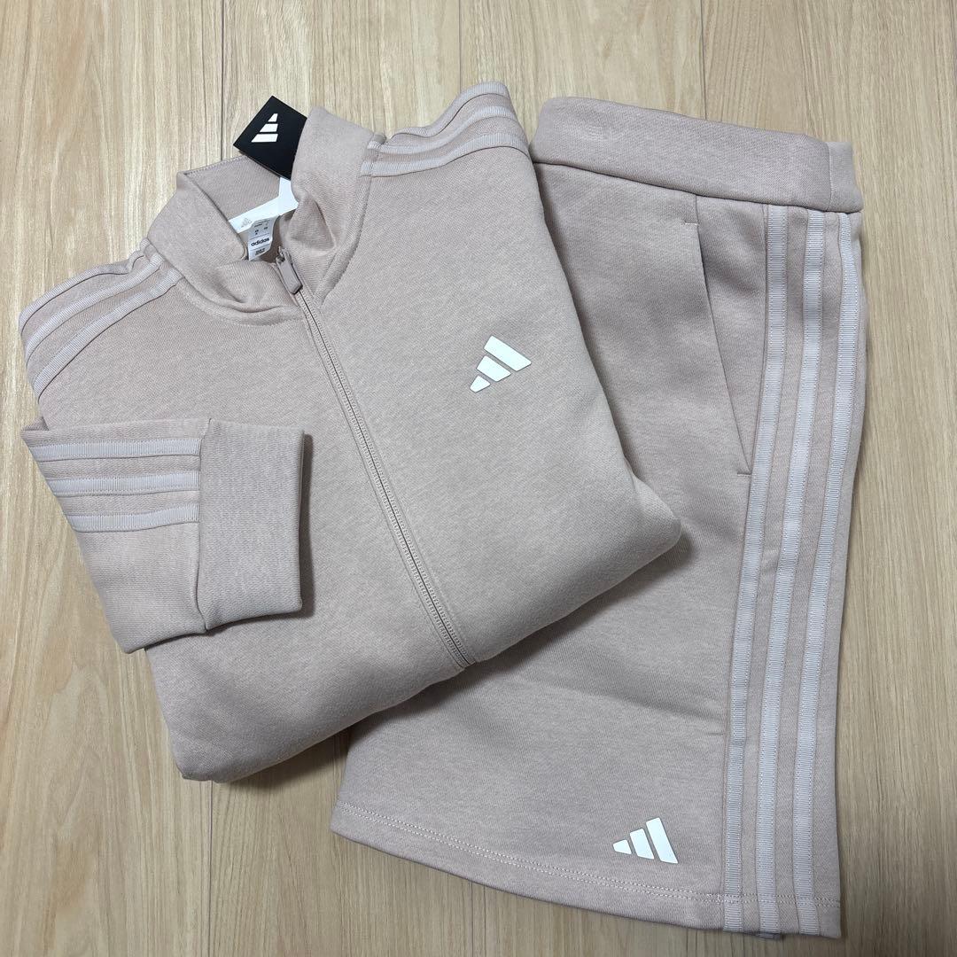 新品アディダスゴルフ セットアップ ジャケット＆スカート Lサイズくすみピンク