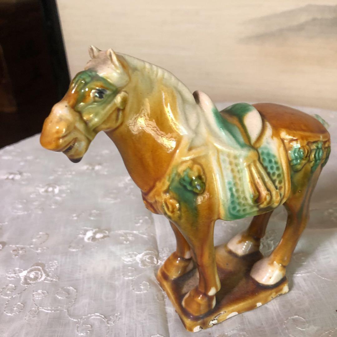 唐三彩　釈迦如来座像　駱駝　馬　共