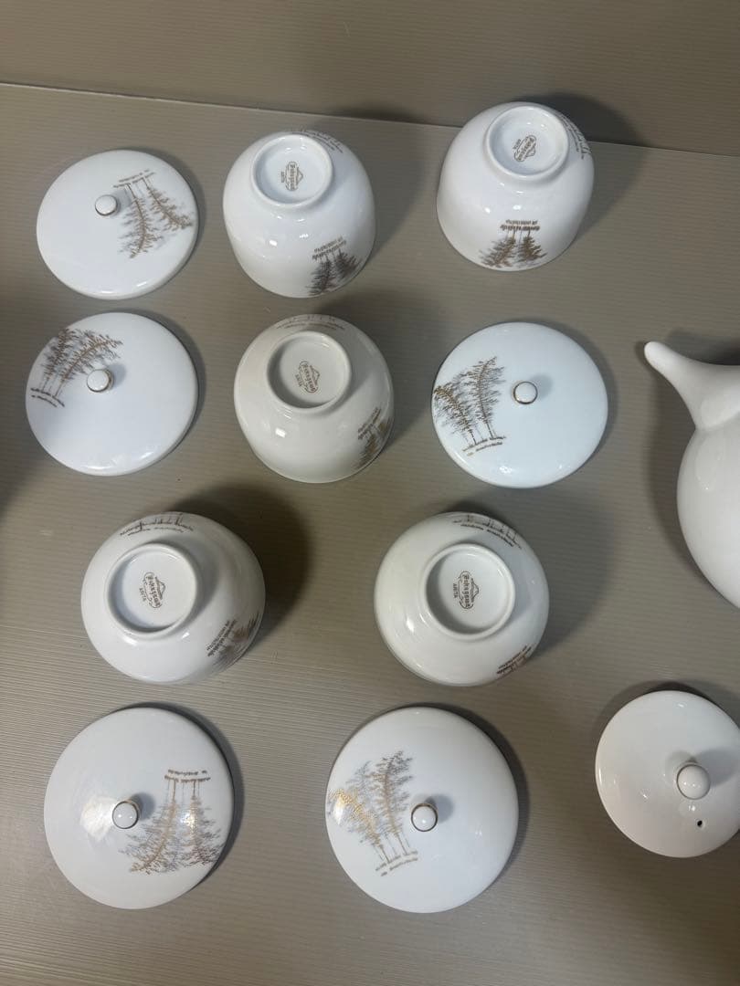 2300 深川製磁　茶器セット　急須1客　湯呑蓋付5客