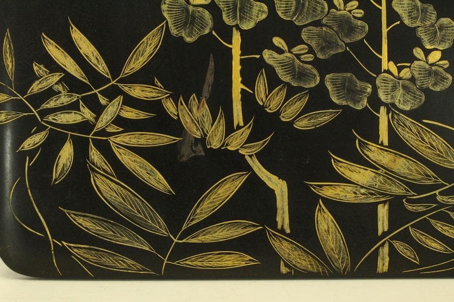 輪島塗 硯箱 藤沈金 共箱(ZE708)