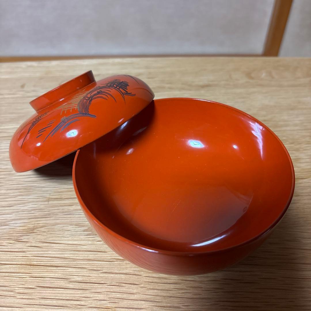 お値下げ中 漆器椀 遠州丸洗朱10セット