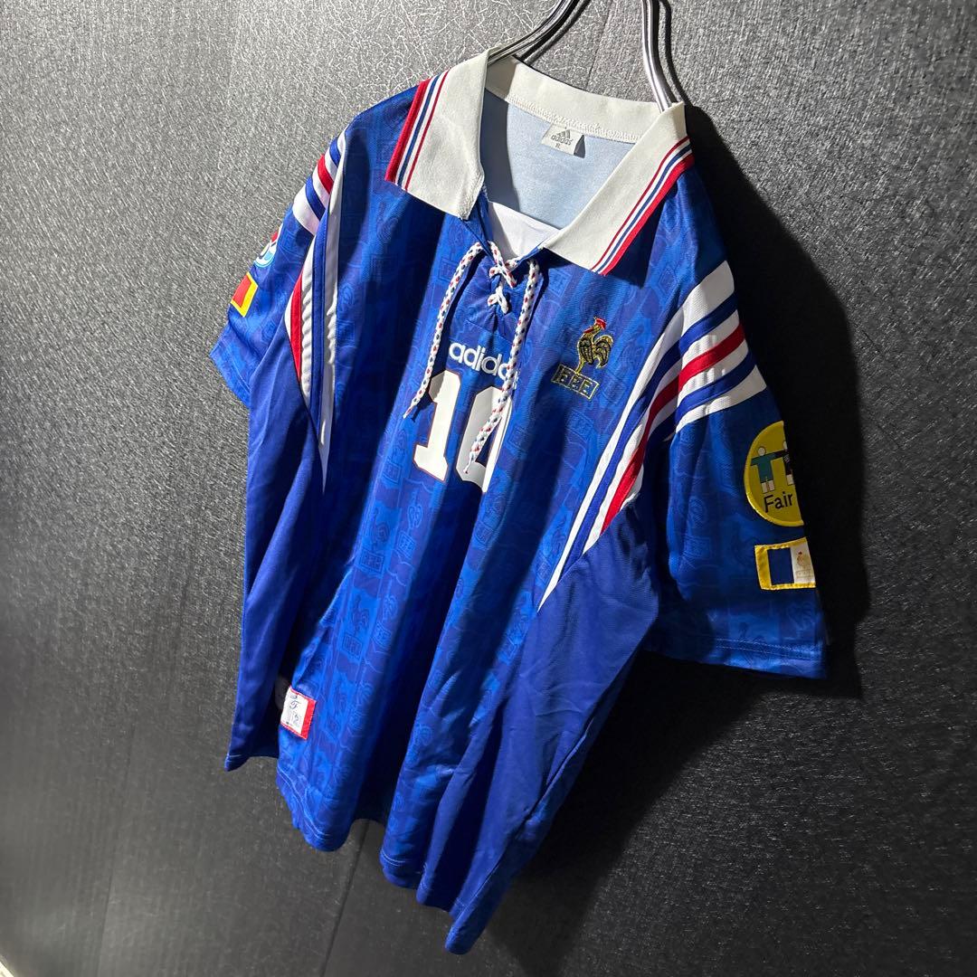 【★ジダン】 古着 adidas フランス代表 サッカー レトロ ユニフォーム