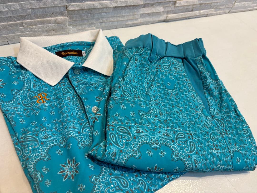 レザレクション ターコイズ 総柄 ペイズリー柄 セットアップ